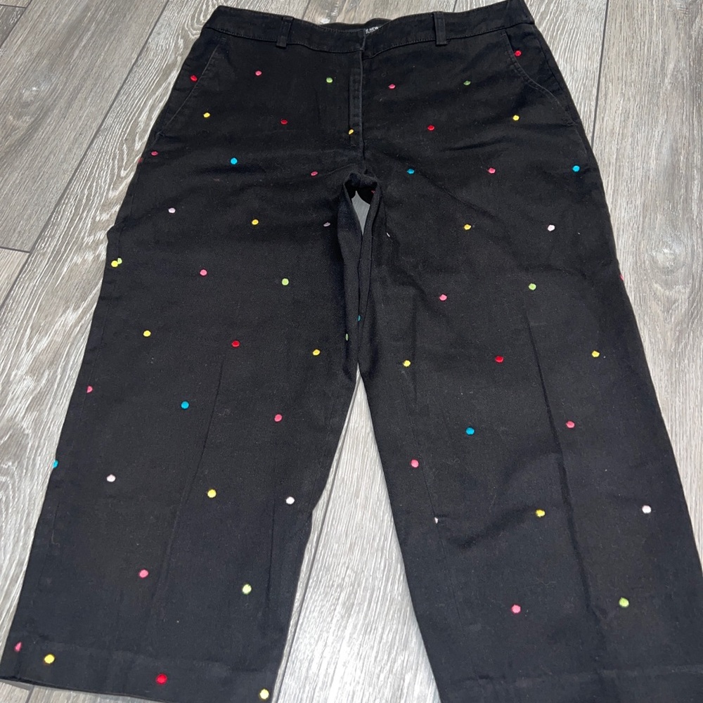 Briggs New York Womens Size 10P Stretch Capri Pants  Multi-Colored Polka Dots